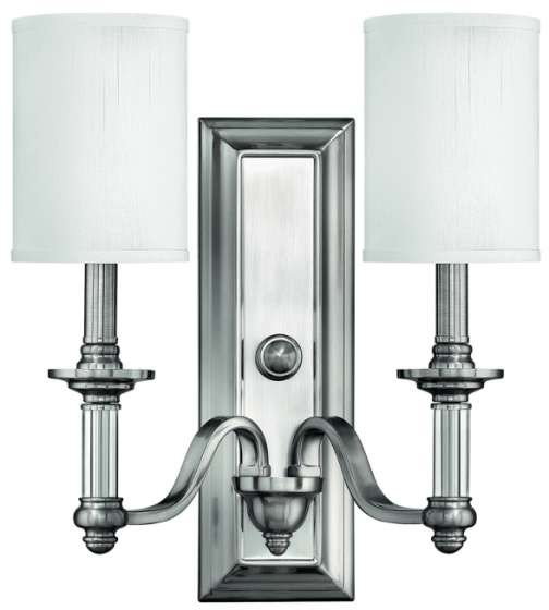 Elstead Lighting Kinkiet LAMPA ścienna HK/SUSSEX2 HINKLEY metalowa OPRAWA abażurowa nikie