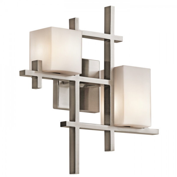 Elstead Lighting Kinkiet LAMPA ścienna KL/CITY LIGHTS2 KICHLER metalowa OPRAWA Srebrny bi