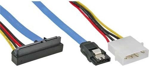 InLine molex Kabel do dysku Dane + Zasilanie - kątowy - dół 29696