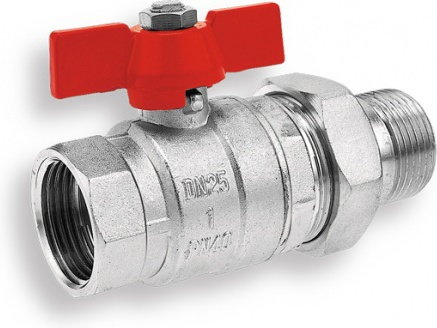 Ferro Zawór kulowy 1" ze śrubunkiem chrom gw/gz KS3