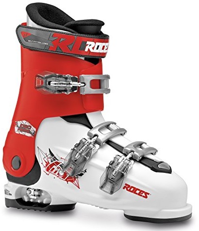 ROCES Kinder Idea Free 22.5-25.5 dziecięce buty narciarskie z regulowaną długością, biały 450492-015 white-red-black
