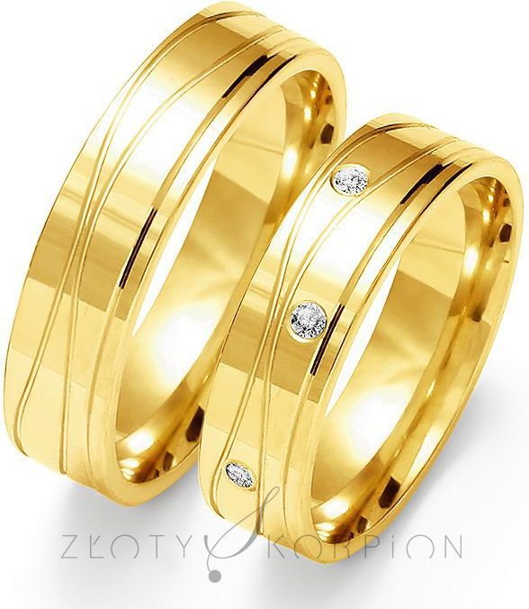 Złoty Skorpion Obrączki ślubne - wzór Au-O126