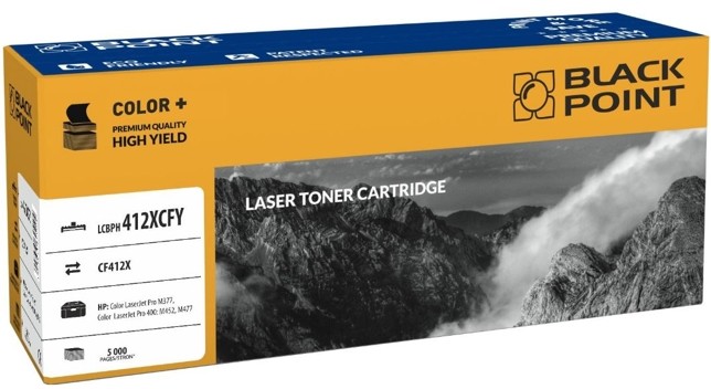 Black Point HP CF412X Yellow zamiennik Toner HP Color LaserJet Pro 300 M377, Color LaserJet Pro 400 M452, M477 LCBPH412XCFY