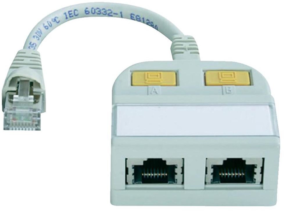 Telegaertner Adapter Y LAN RJ45 TelegaertnerCAT 5e [2x Złącze żeńskie RJ45 1x ] 0.15 m biały