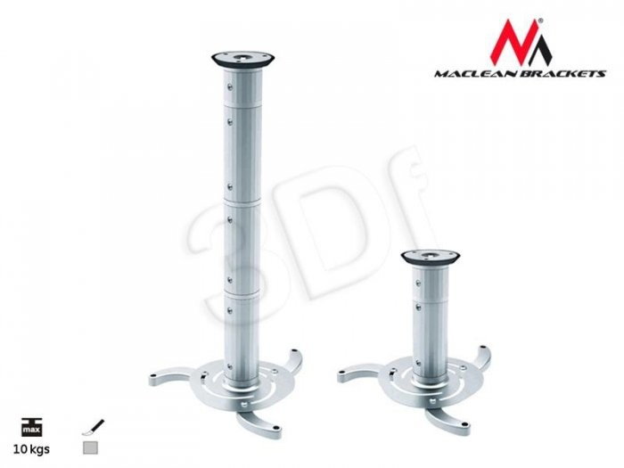 Maclean UCHWYT DO PROJEKTORA MC-517 SUFITOWY ODLEG$59O$60$61 80MM - 980MM SREBRNY