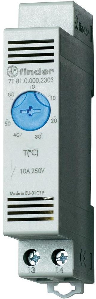 Finder Termostat modułowy do szaf i obudów kontrola wentylatora 1Z (0-60 st. C)