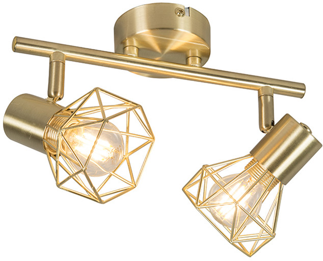 QAZQA Mosiężny obrotowy obrotowy w pozycji art deco i przechylany - Mosh 2