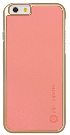 Pipetto iPhone 6 / iPhone 6S Hülle, Apple iPhone 6 / iPhone 6S Hülle Einschnappendes Cover 12 cm schlank Saffiano PUR Rosa + Champagner Gold