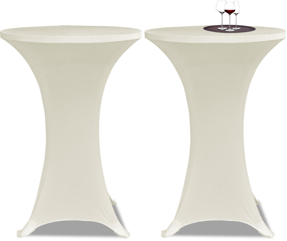 vidaXL vidaXL Obrus na st$27 barowy O 80 cm kremowy rozci$28gany 2 szt