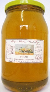 Gospodarstwo Pasieczne Michał Ceroń Miód akacjowo-malinowy z doliny rzeki Mrogi 1250g 406