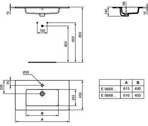 Ideal Standard Tempo 61x45,5 E066801