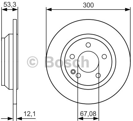 BOSCH Tarcza hamulcowa tylna, 0 986 479 D12  0986479D12