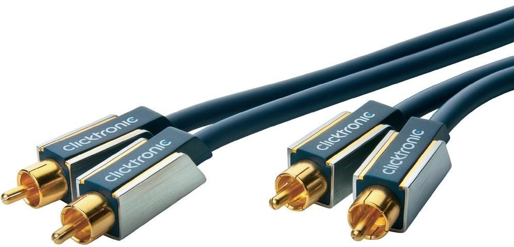 ClickTronic Kabel audio Cinch 70586 [2x Złącze męskie cinch 2x Złącze męskie cinch] 20 m niebieski