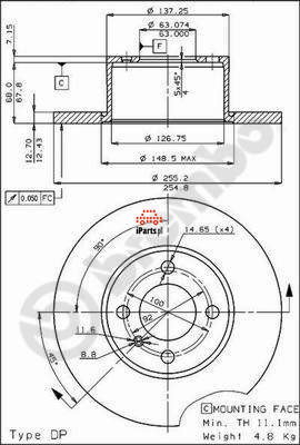BREMBO Tarcza hamulcowa 08.3288.20