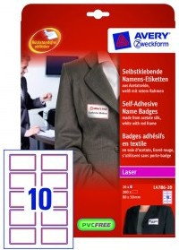 Avery Zweckform Identyfikator samoprzylepny imienny białe z czerwoną ramką 80 x