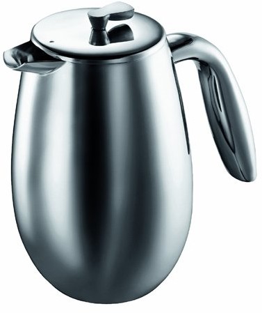Bodum Columbia zaparzacz tłokowy do kawy, 0,35 l, matowy, podwójne ścianki, stal nierdzewna, nadaje się do zmywarki 1303-16
