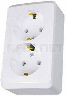 Schneider Electric Gniazdo Podwójne 2x2P+PE schuko - Schneider, Prima WDE001148