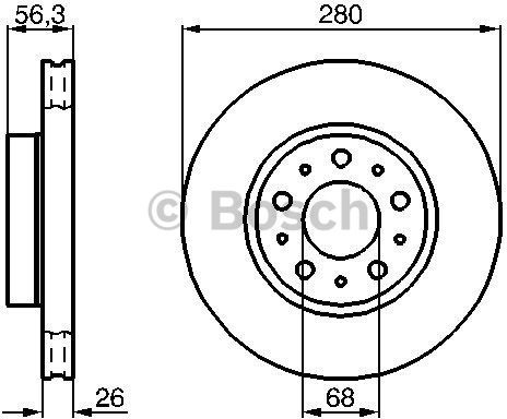 BOSCH Tarcza hamulcowa przednia, 0 986 478 298  0986478298