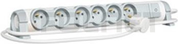 Legrand Przedłużacz 6 x 2P+Z ze wskaźnikiem obciążenia - Helium 50093