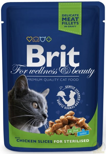 Brit Premium Cat Dorosłe Sterilised Chicken Slices - Kawałki kurczaka dla steriliz