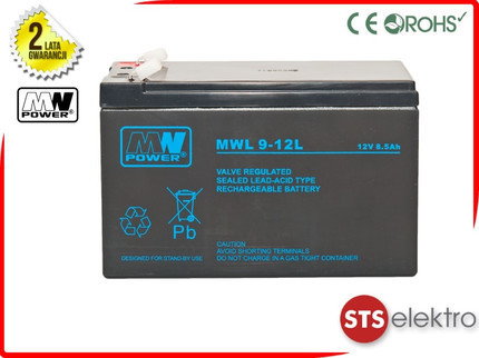 MW Power Akumulator AGM MWL 9-12L 12V 9Ah T2