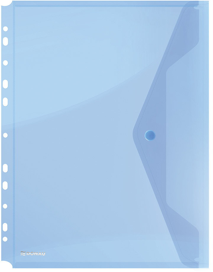 Donau Teczka kopertowa zatrzask, PP, A4, z europerforacją, niebieska 8540001PL-1