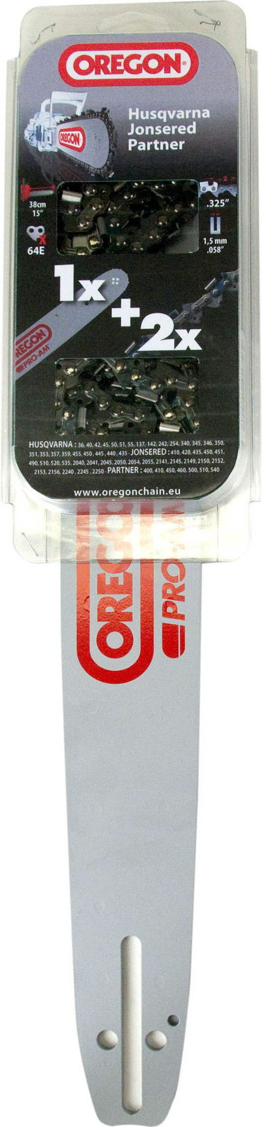 Oregon Prowadnica 14 + 2 x łańcuch (3/8 / 1,3mm / 52 ogniwa) 543437
