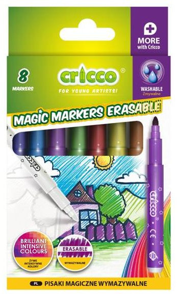 CRICCO Pisaki magiczne 8 kolorów wymazywalne CR387K8