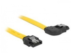 Delock SATA kątowy 20cm Żółty 82828
