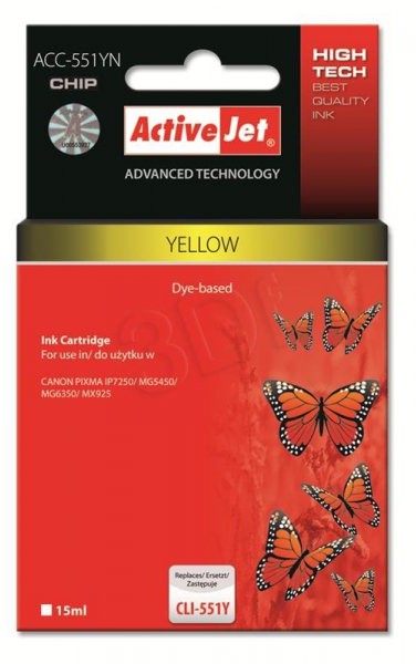 ActiveJet ACC-551YN zamiennik Canon CLI-551Y