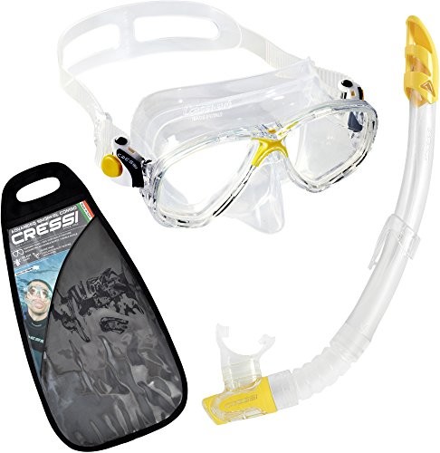 Cressi unisex Marea VIP snorkelowania zestaw, żółty, jeden rozmiar DM100005_Transparente / Amarillo-Unica