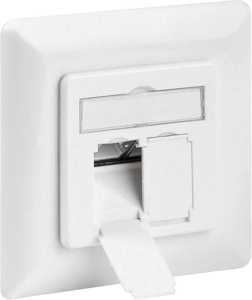 Goobay Gniazdo sieciowe Rodzaj montażu Podtynkowy Wkład z płytką centralną i ramką 68246 68246 CAT 6 biały