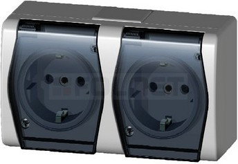 Elektro-Plast Gniazdo natynkowe Podwójne schuko IP44 - Hermes 2 1025-01