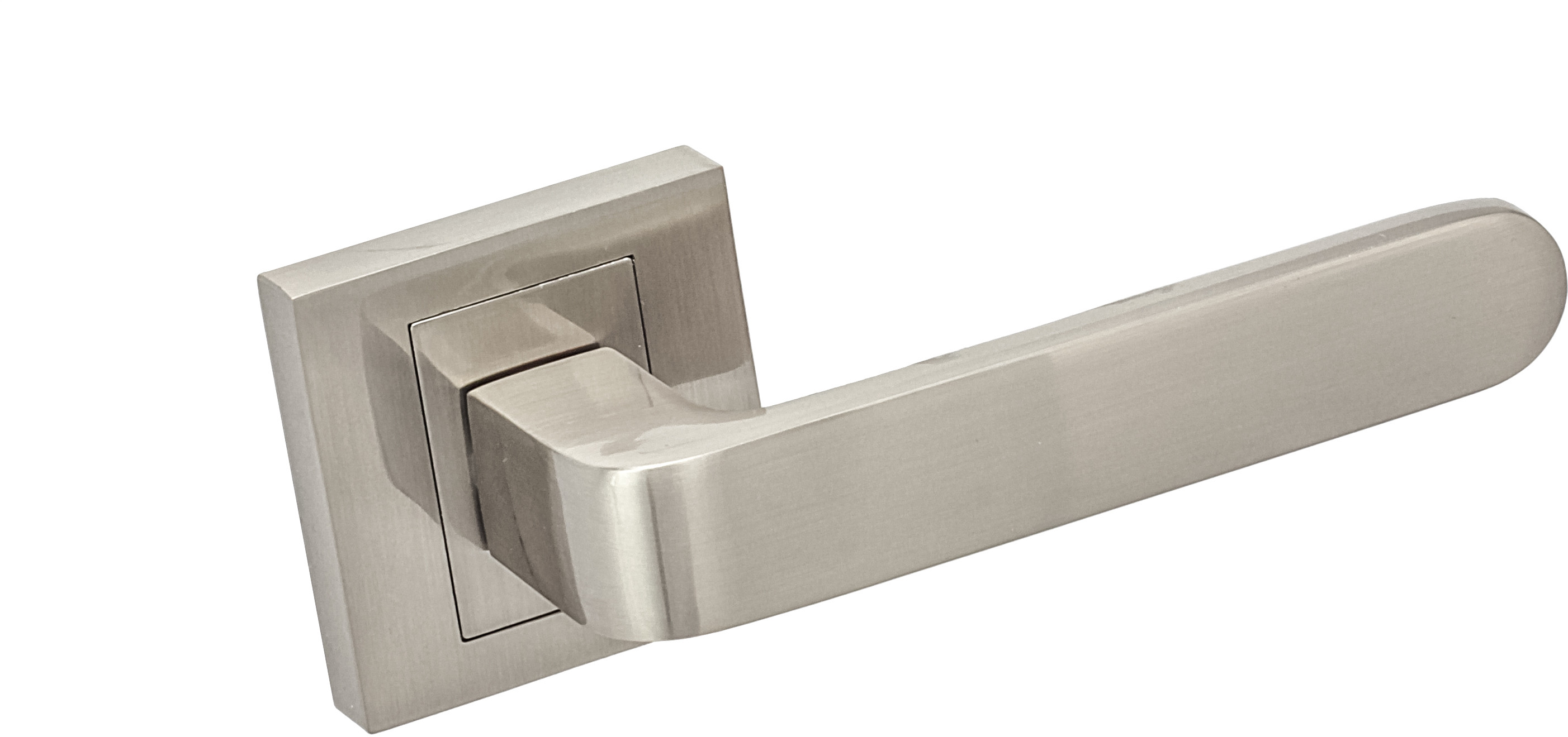 Alubrass KLAMKA LADY NA ROZECIE KWADRATOWEJ KOLOR NIKIEL SATYNA LANIQ