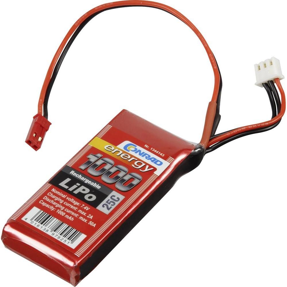 Conrad energy Pakiet akumulatorów LiPo) 7.4 V 1000 mAh 25 C energy Stick BEC
