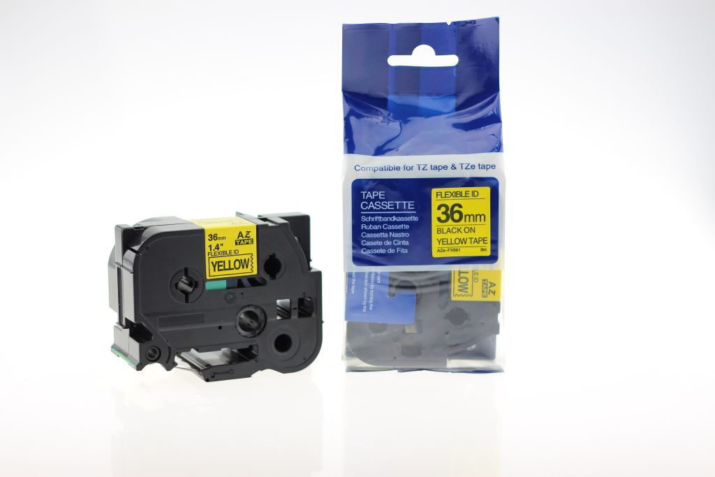 Brother Aimotech taśma zamiennik do 36mm/8m żółta flexi czarny nadruk TZEFX661 A (AZEFX661)