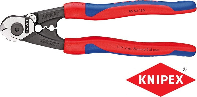 Knipex Nożyce do cięcia linek stalowych do 6 mm, rękojeści dwukomponentowe (95 6