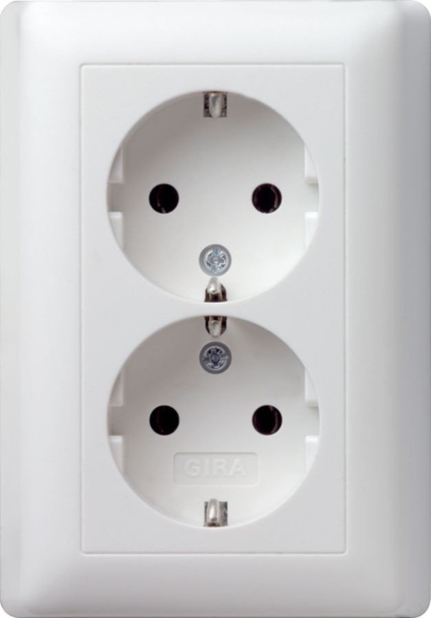 Gira 011 01136174 Podwójne Gniazdo wtykowe System 55 SCHUKO 16 A 250 V z pr