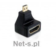 Delock Adapter HDMI-D micro M 19pin -> HDMI F kątowy (65270)
