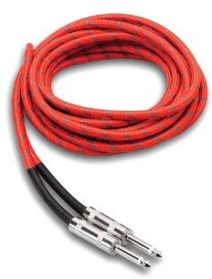 Hosa 3 gt18 °C3 przewód gitarowy TEXTI materiału EBE płaszcz 5 m, czerwony/zielony 3GT18C3