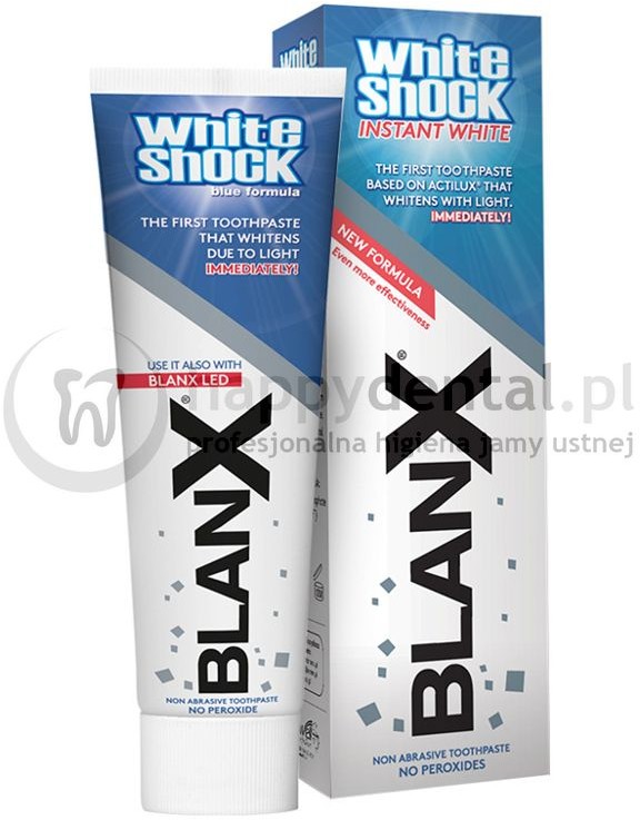 Coswell BLANX WhiteShock INSTANT WHITE 75ml - NOWOŚĆ!!! - wybielająca pasta do zębów z formułą Actilux - EFEKT NATYCHMIASTOWY!