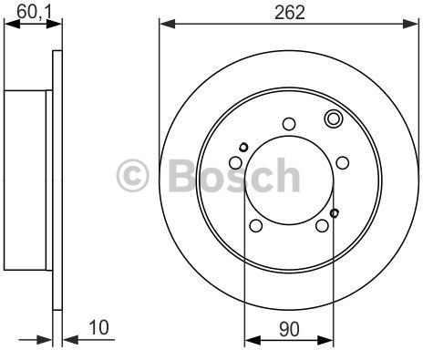 BOSCH Tarcza hamulcowa tylna, 0 986 479 603  0986479603