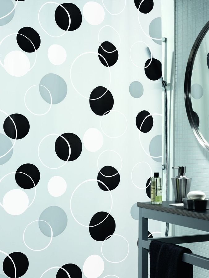 Spirella BUBBLE zasłonka prysznicowa 180 x 200 cm black 1013043