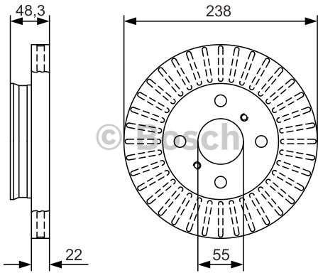 BOSCH Tarcza hamulcowa przednia, 0 986 479 A63  0986479A63