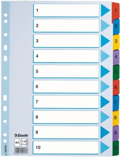 Esselte Przekładka 1-10 MYLAR A4 numeryczne - N0366 NB-5521
