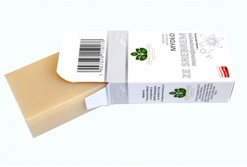 Mydlarnia MYDŁO NATURALNE ROLINNE 100% ZE SREBREM MONOJONOWYM I WODĽ UTLENIONĽ (H2O2) 100G -