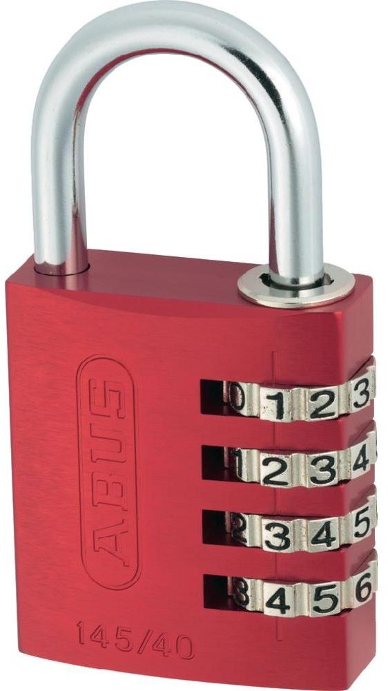 Abus Kłódka z zamkiem szyfrowym ABVS48813 aluminiowa 41 5x77x41 5 mm czerwona