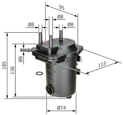 Bosch Filtr przewodu paliwowego, 0 450 907 009 0450907009
