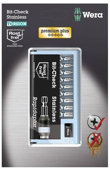 Wera Bity BC 10/9 05073630001 krzyżakowy Phillips krzyżakowy Pozidriv TORX stal nierdzewna 10 szt