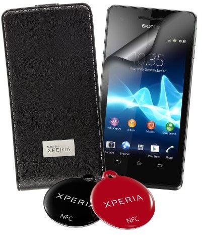 Sony SMA1122B Flip Schutzgehäuse/Bildschirmschutz/NFC-Tags (Dreierpack) für Xperia T